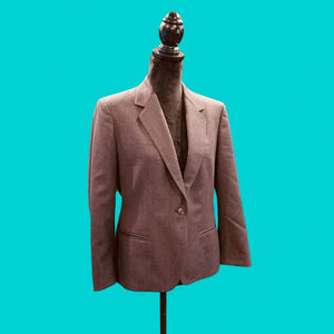 Brown Wool Blazer Coat Jacket Women’s Large